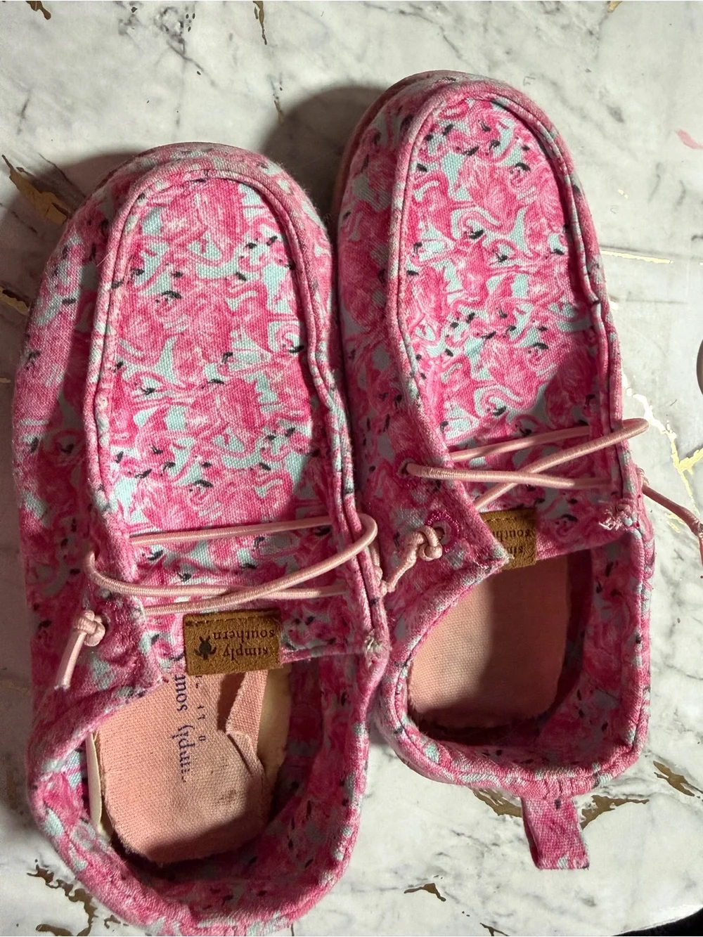 Simply Southern Pink Floral Slip-Ons for Kids